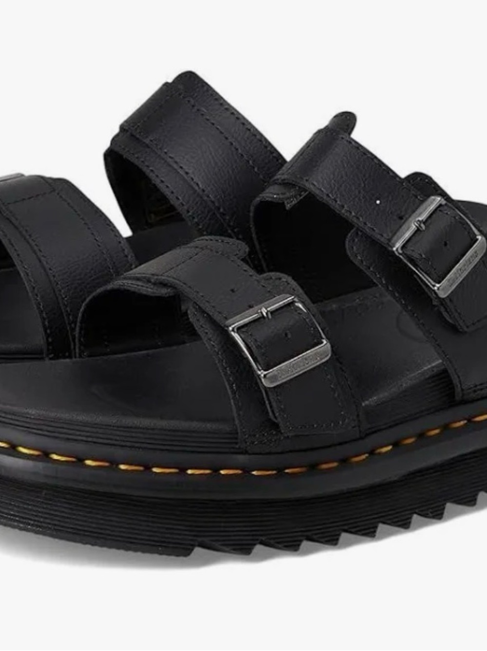 Dr. Martens Black Double Buckle Platform Sandals - Picture 2 of 4